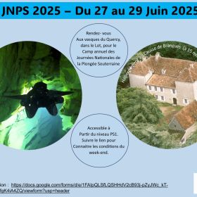 Journées Nationales de Plongée Souterraine 2025